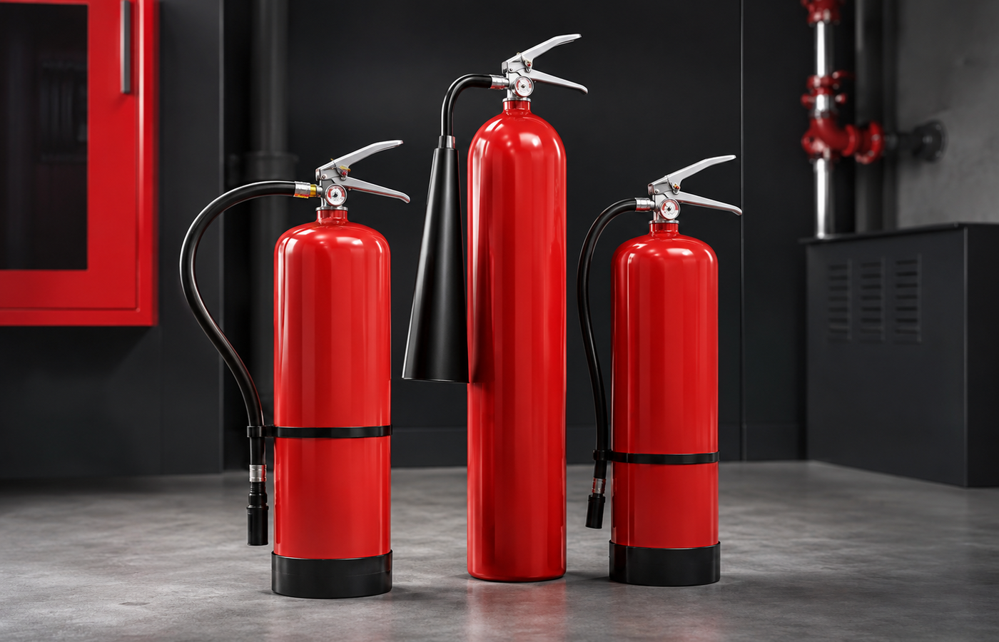 Extintores profissionais para diferentes classes de incêndio